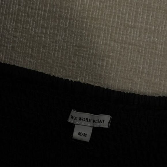 WeWoreWhat x Onia Coco Puff-Sleeve Crop Top Cropped Shirt Black Size Medium - Picture 12 of 14